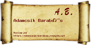 Adamcsik Barabás névjegykártya